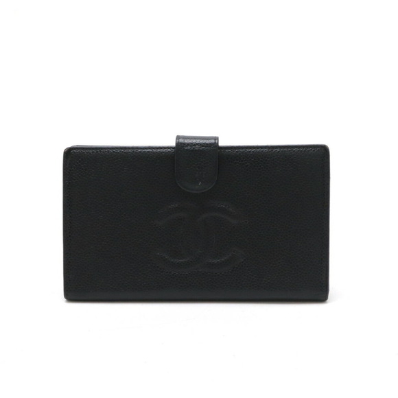 CHANEL Black Caviar Leather Logo Wallet - Picture 2 of 9